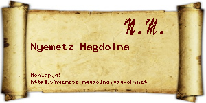 Nyemetz Magdolna névjegykártya